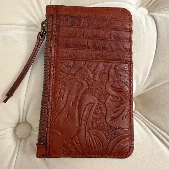 American Leather Co. Embossed Floral Wallet Card Coin - Picture 4 of 5